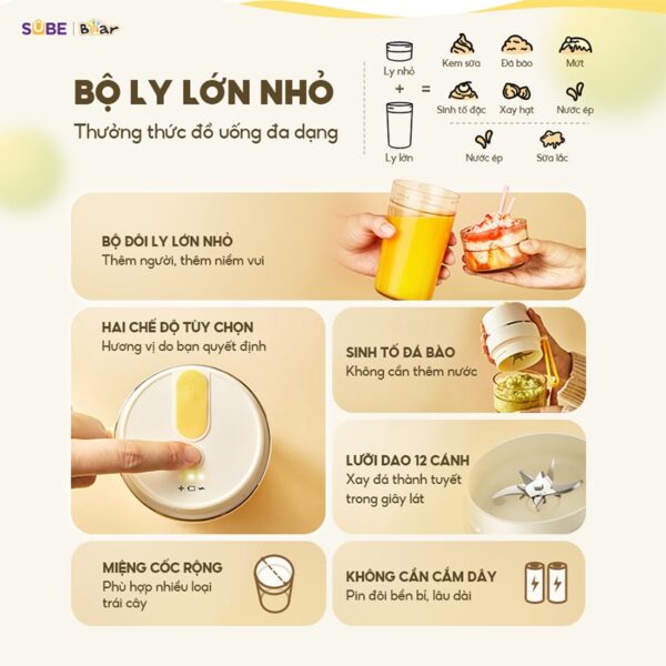 máy xay sinh tố cầm tay bear sb mx04k