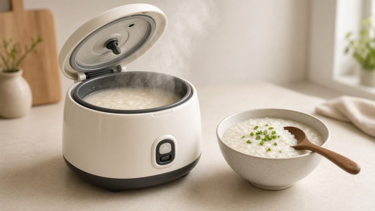Dùng nồi điện đa năng nấu cháo mà không bị cháy đáy Dùng nồi điện đa năng nấu cháo mà không bị cháy đáy